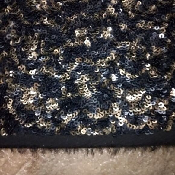 ZADIG & VOLTAIRE SILK BLEND TRUSTY SEQUIN GOLD SILVER EYELASH TRIM BOXY FIT TOP - Picture 14 of 16